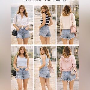 Agolde Low Angeles Premiun distressed denim shorts size 27